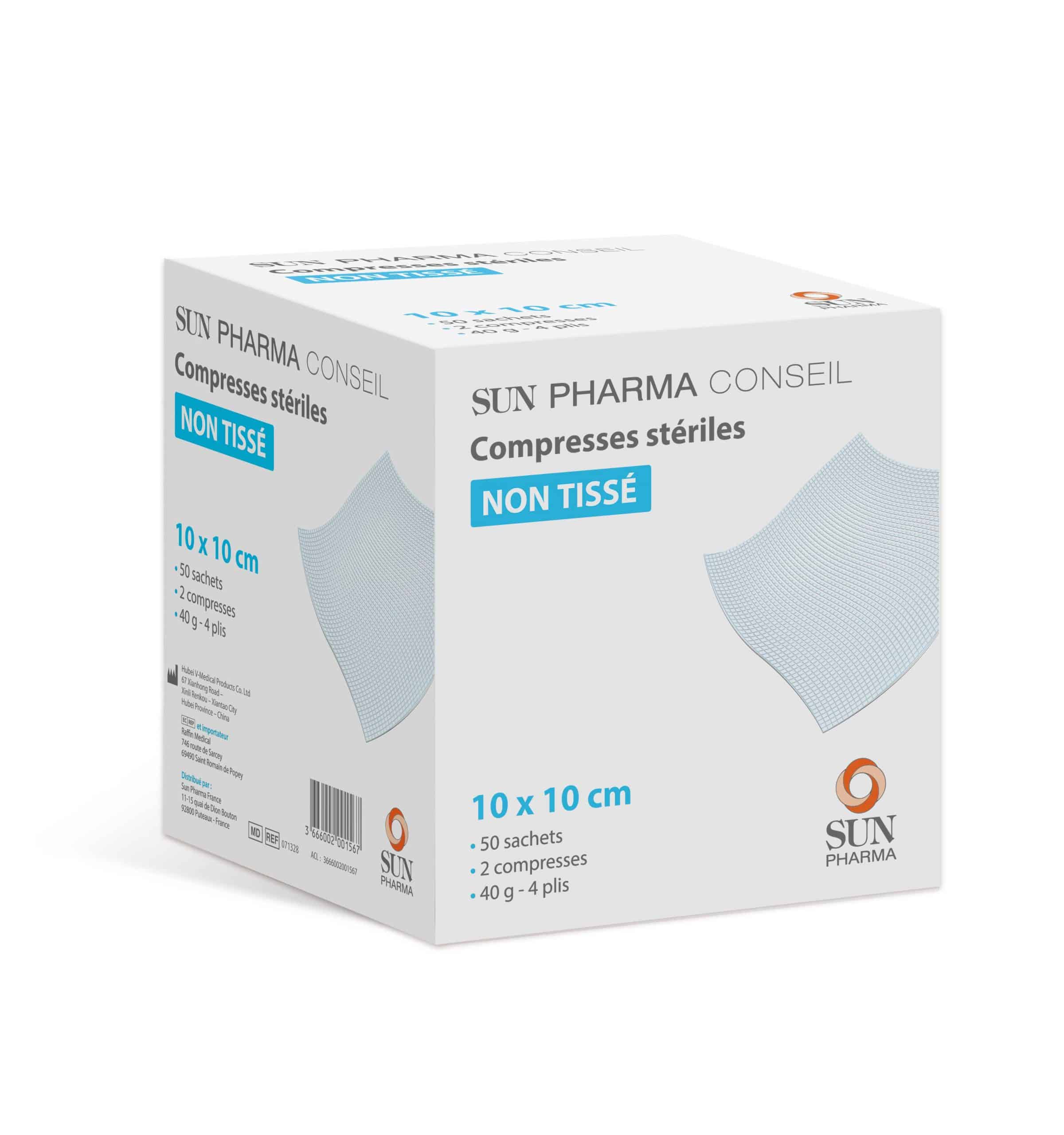 Compresses Non Tissé Stériles 10cm X 10cm (50 Sachets de 2)
