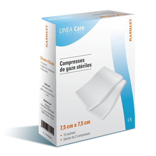 Compresses Gaze Stériles 7,5cm X 7,5cm (10 Sachets de 2)