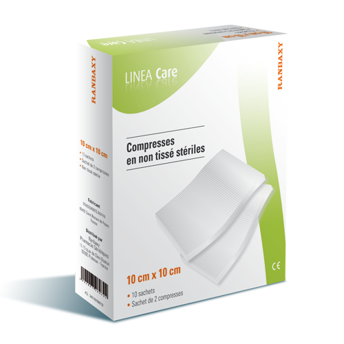 Compresses Non Tissé Stériles 10cm X 10cm (10 Sachets de 2)