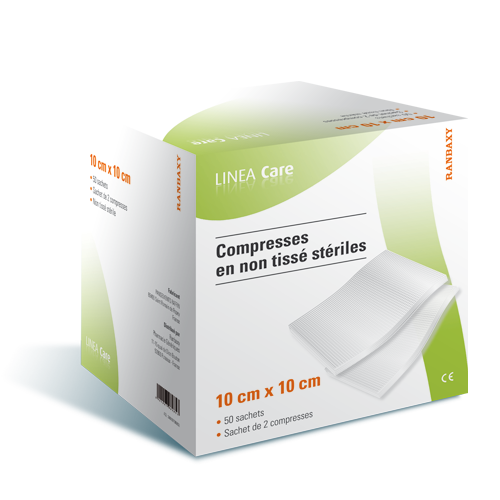 Compresses Non Tissé Stériles 10cm X 10cm (50 Sachets de 2)