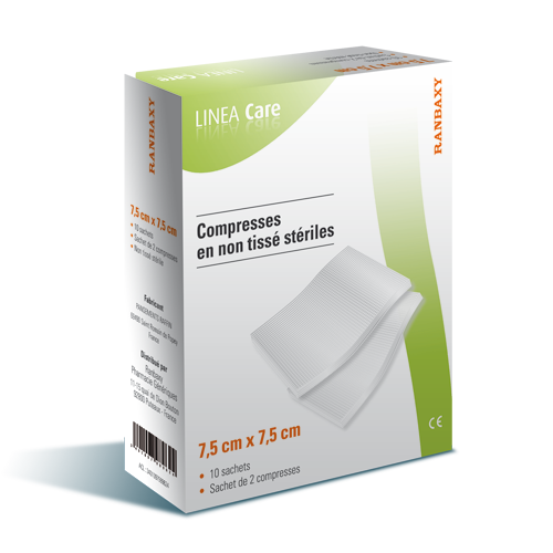 Compresses Non Tissé Stériles 7,5cm X 7,5cm (10 Sachets de 2)