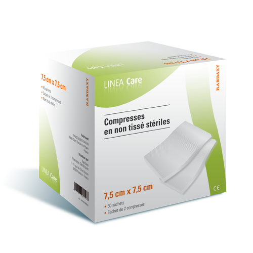 Compresses Non Tissé Stériles 7,5cm X 7,5cm (50 Sachets de 2)
