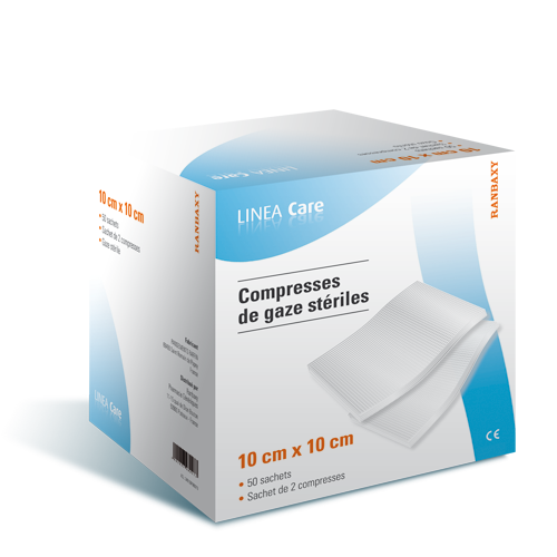 Compresses Gaze Stériles 10cm X 10cm (50 Sachets de 2)